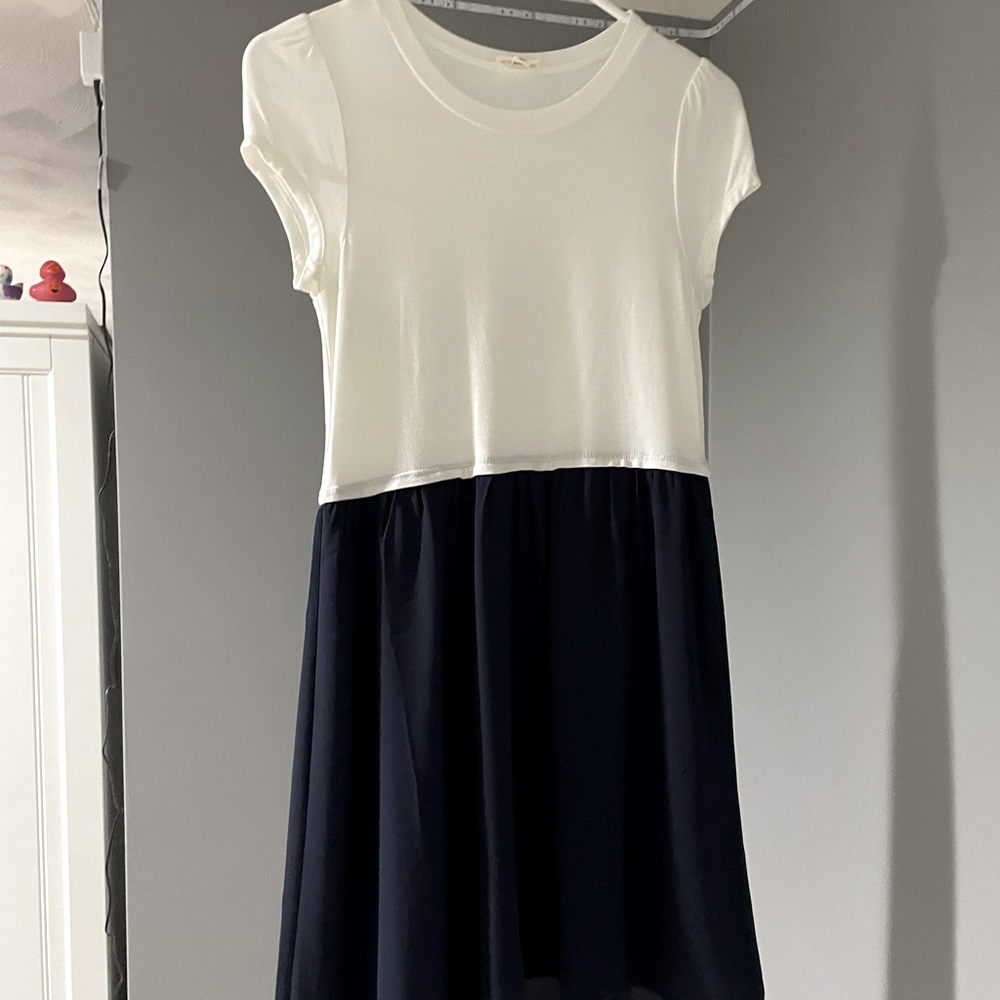 Girls Blue & White Summer Dress